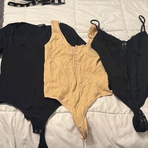 Black and Tan Women's Bodysuit Set (4)